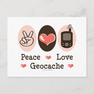 Peace Love Geocache Postcard