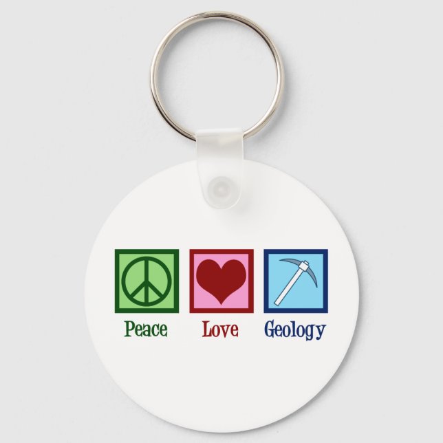 Peace Love Geology Keychain (Front)