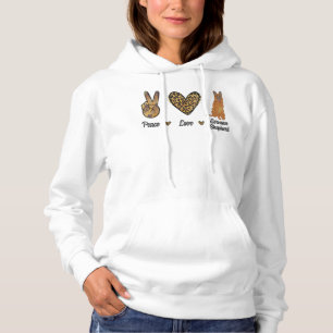 Peace Love German Shepherd Leopard Lover Pet Dog P Hoodie