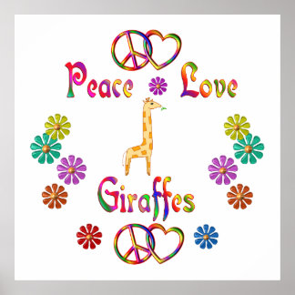 PEACE LOVE GIRAFFES POSTER