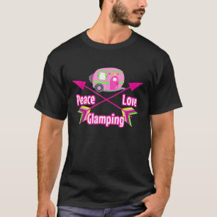Peace Love Glamping Cute Rv Camping Camper T-Shirt