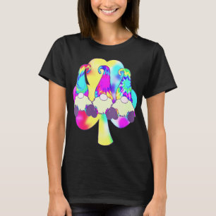 Peace Love Gnome Rainbow Clover Hippie Gnome Decor T-Shirt