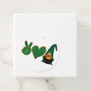 Peace Love Gnome   St Patrick's Day Sublimation Favour Tags