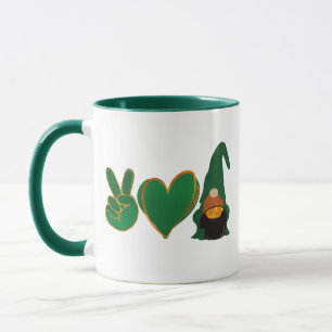 Peace Love Gnome St Patrick's Day Sublimation Mug