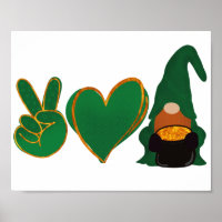 Peace Love Gnome | St Patrick's Day Sublimation