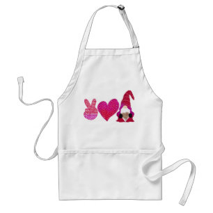 Peace Love Gnome Valentine Day Sublimation Standard Apron