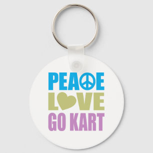 Peace Love Go Kart Keychain