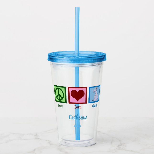 Peace Love Goats Acrylic Tumbler (Front)