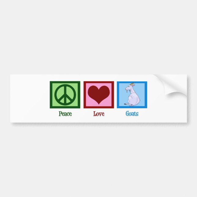 Peace Love Goats Bumper Sticker (Front)