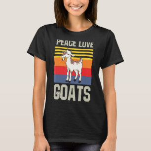 Peace Love Goats Farm Animal For Men Women Retro T-Shirt