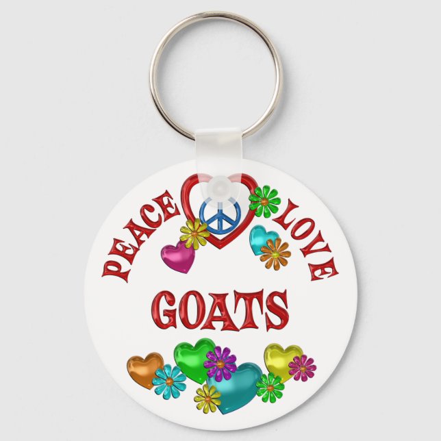 Peace Love Goats Keychain (Front)