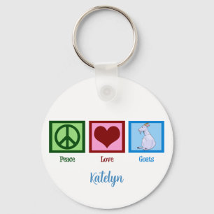 Peace Love Goats Keychain