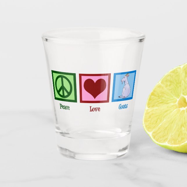 Peace Love Goats Shot Glass (Front)