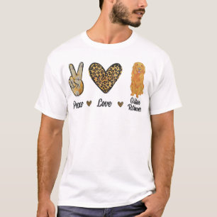Peace Love Golden Retriever Leopard Lover Dog Pupp T-Shirt