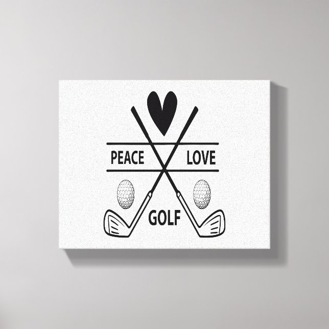 PEACE LOVE GOLF CANVAS PRINT (Front)