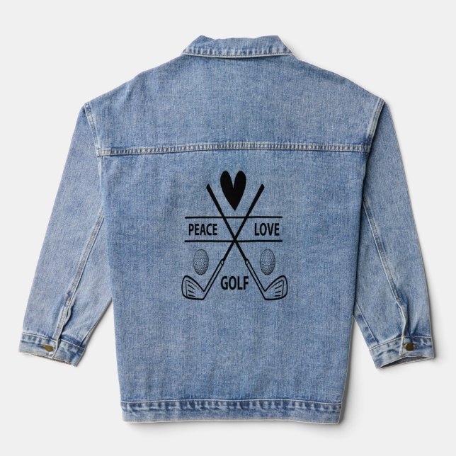 PEACE LOVE GOLF DENIM JACKET (Back)