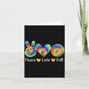 Peace Love Golf Funny Tie Dye Golf Lovers  Card