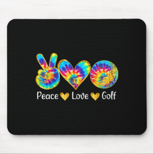 Peace Love Golf Funny Tie Dye Golf Lovers Mouse Pad