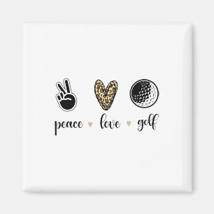 Peace Love Golf Hippie Cute Sport Lovers Magnet