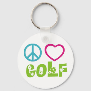 Peace Love Golf Keychain