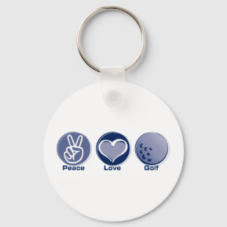 Peace Love Golf Keychain