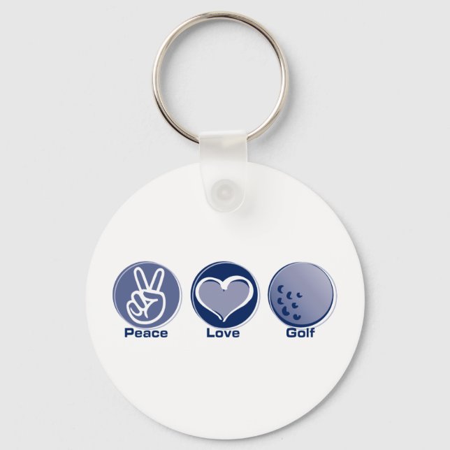 Peace Love Golf Keychain (Front)