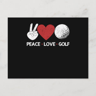 Peace Love Golf Lovers Funny Golfer Fan Golf Postcard
