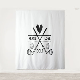 PEACE LOVE GOLF TAPESTRY