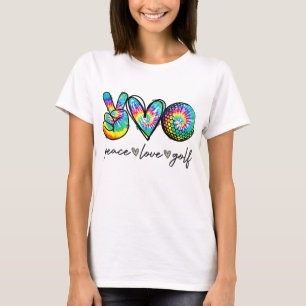Peace Love Golf Tie Dye Cute Golf Lovers T-Shirt