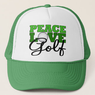 Peace, Love & Golf Trucker Hat