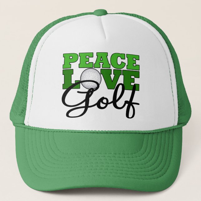 Peace, Love & Golf Trucker Hat (Front)