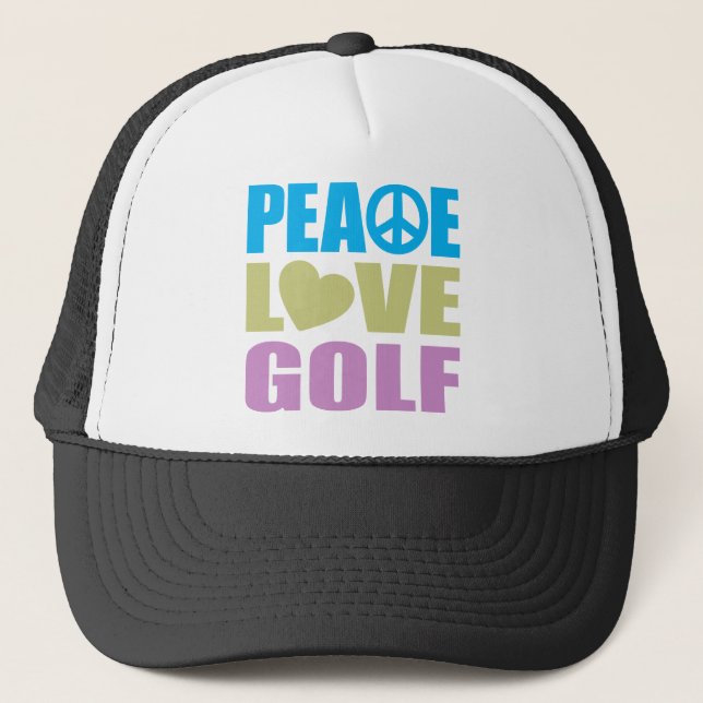 Peace Love Golf Trucker Hat (Front)