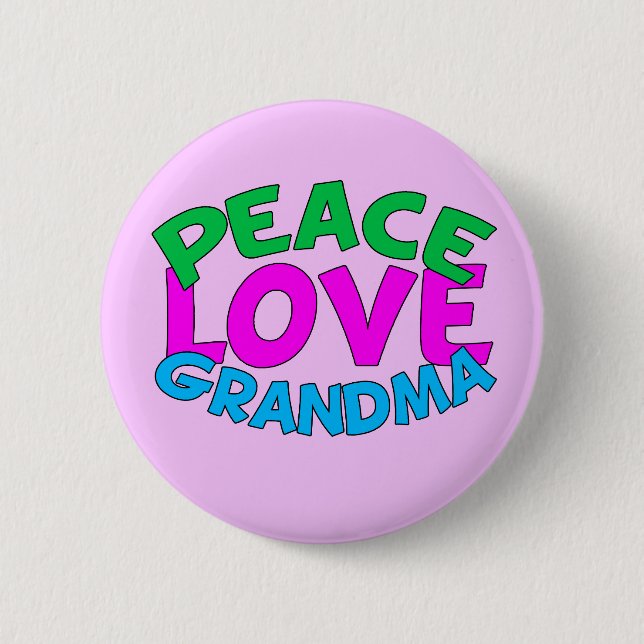 Peace Love Grandma 2 Inch Round Button (Front)