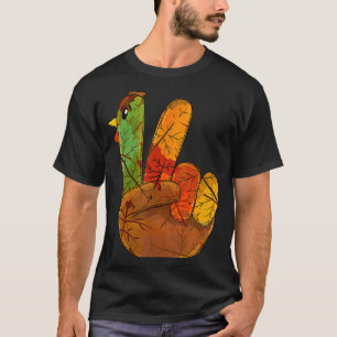 Peace Love Grateful Turkey Hand Sign Fall Autumn G T-Shirt