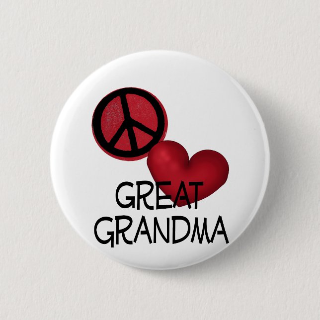 Peace Love Great Grandma 2 Inch Round Button (Front)