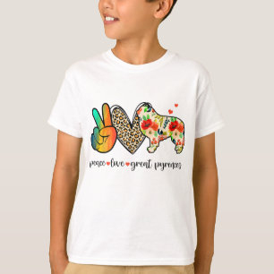 Peace Love Great Pyrenees Funny For Dog Lover T-Shirt