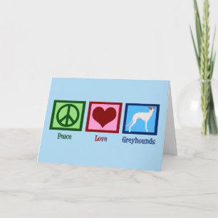 Peace Love Greyhounds Holiday Card