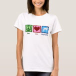 Peace Love Greyhounds Women's T-Shirt<br><div class="desc">I love greyhound dogs,  they are so cute. A pretty greyhound owner t-shirt.</div>