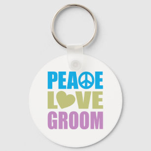 Peace Love Groom Keychain