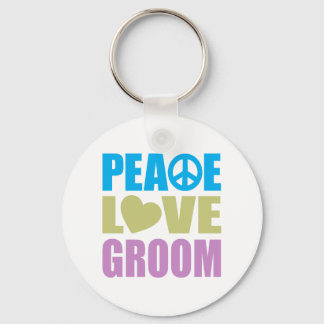 Peace Love Groom Keychain