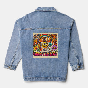 Peace, Love, & Grooviness Denim Jacket