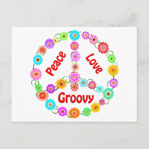 Peace Love Groovy Postcard