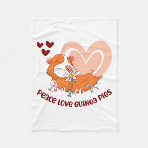 Peace Love Guinea Gs Funny Saying For Guinea Gs Lo Fleece Blanket