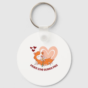 Peace Love Guinea Gs Funny Saying For Guinea Gs Lo Keychain