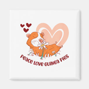 Peace Love Guinea Gs Funny Saying For Guinea Gs Lo Magnet