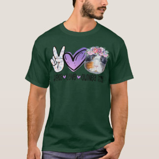 Peace Love Guinea Pigs Funny Guinea Pig Mom Guinea T-Shirt