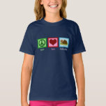 Peace Love Guinea Pigs Kids T-Shirt<br><div class="desc">Peace Love Guinea Pigs kids t-shirt. A pretty peace sign,  heart,  and a cute guinea pig pet on a cool children's tee.</div>