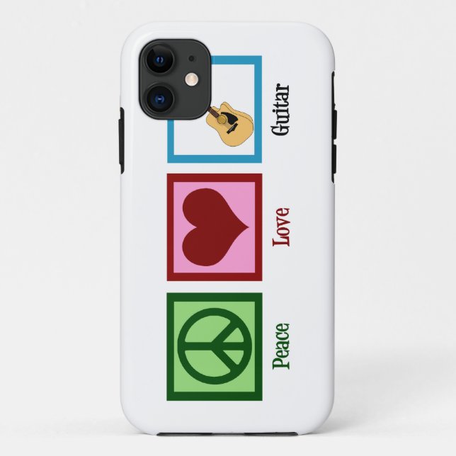 Peace Love Guitar Case-Mate iPhone Case (Back)