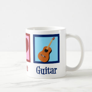 Peace Love Guitar Cute Guitarist Coffee Mug