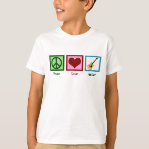 Peace Love Guitar Kids T-Shirt